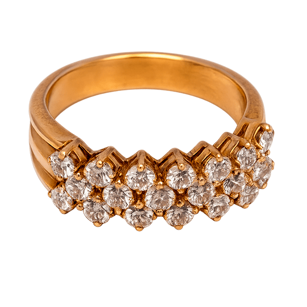 Anel em ouro amarelo 18k com diamantes Assinado pela H. Stern