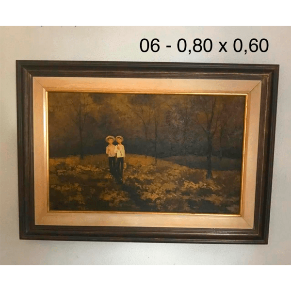 Dois meninos em paisagem